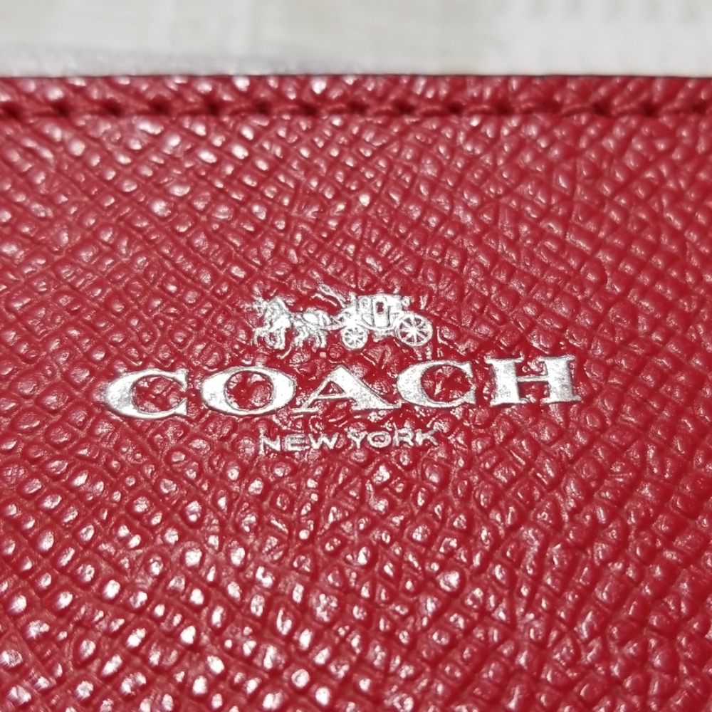 Coach F12186 Leather Mini Skinny ID Case Red NWT - Picture 5 of 8
